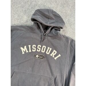 Vintage Missouri Tigers Hoodie Mens XL Gray NCAA Football Nike Center Swoosh 90s